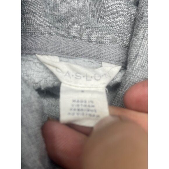 caslon mid wide sleeve turtle neck sweatshirt gray pleated slit bottom polyester - Picture 7 of 8